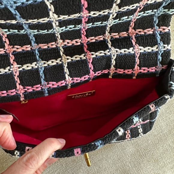 Designer Inspired Chic Black and Multicolor Checkered Women's Bag - NWOT - Picture 3 of 4